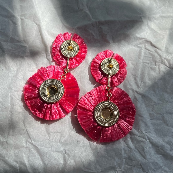 Target Sugarfix by Baublebar Pink Raffia Statement Earrings - Picture 2 of 5